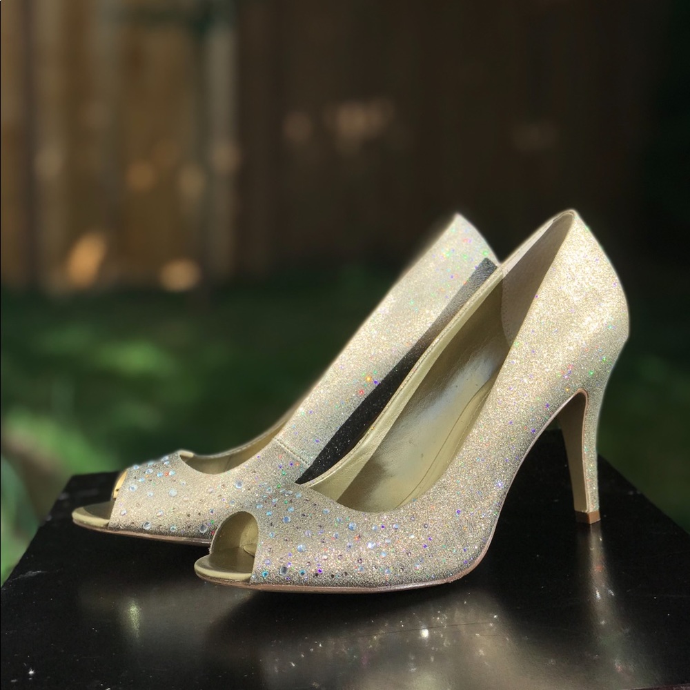 Sparkly Peeptoe Heels